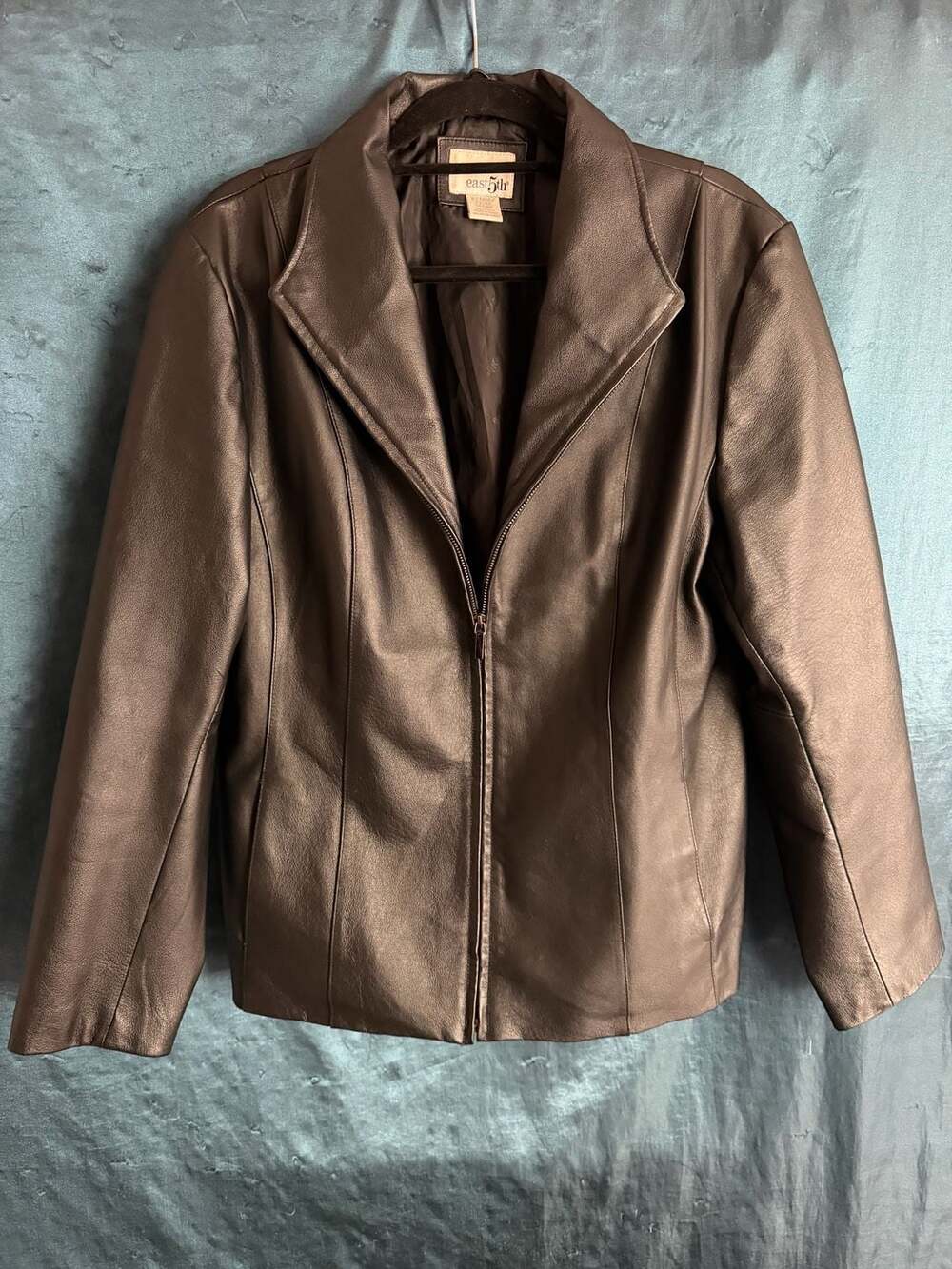east5th Leather Jacket X-Large Black Genuine Leather Full Zip